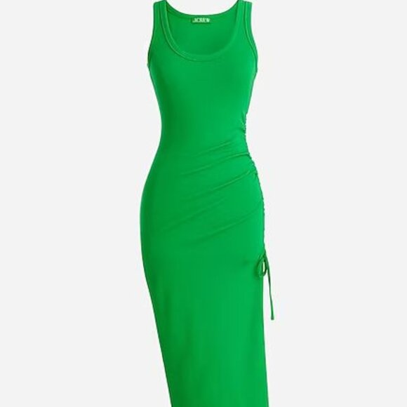 J. Crew Dresses & Skirts - J. Crew Ruched Midi Dress In Vintage Rib Kelly Green Size S